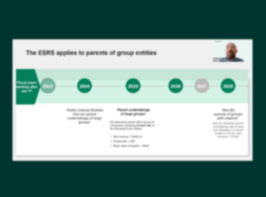 ESRS – A tactical approach to consolidation and disaggregation